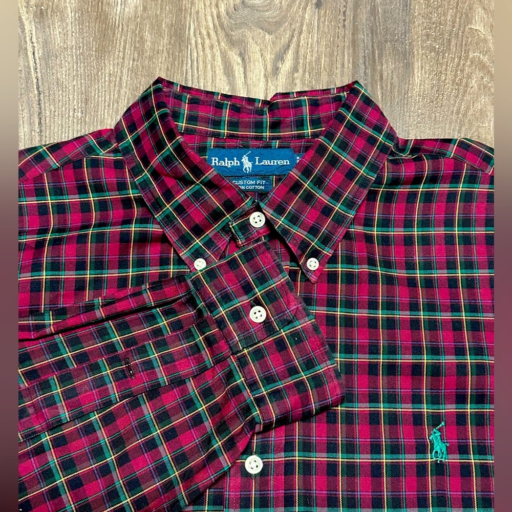 Polo Ralph Lauren Men’s Long Sleeve Work Shirt Red/Green Plaid Size XXL